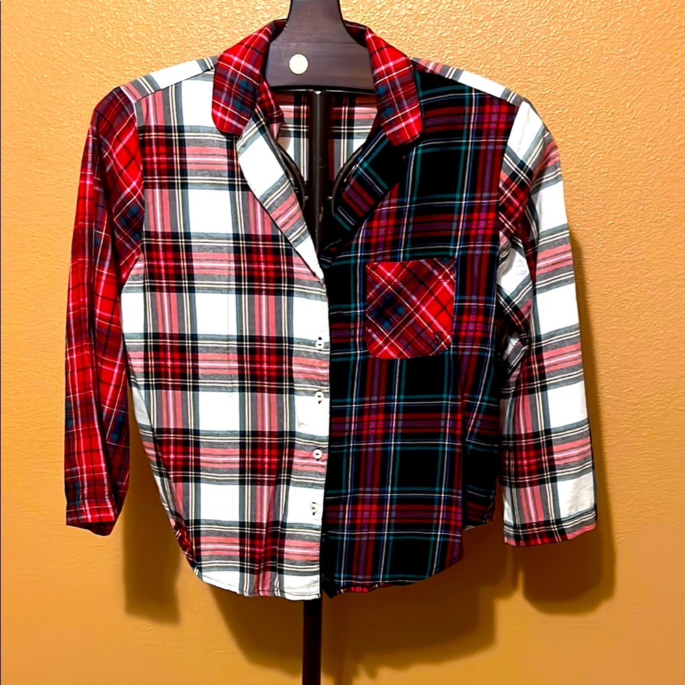 Victoria Secret Plaid Shirt - Red, Black and Green